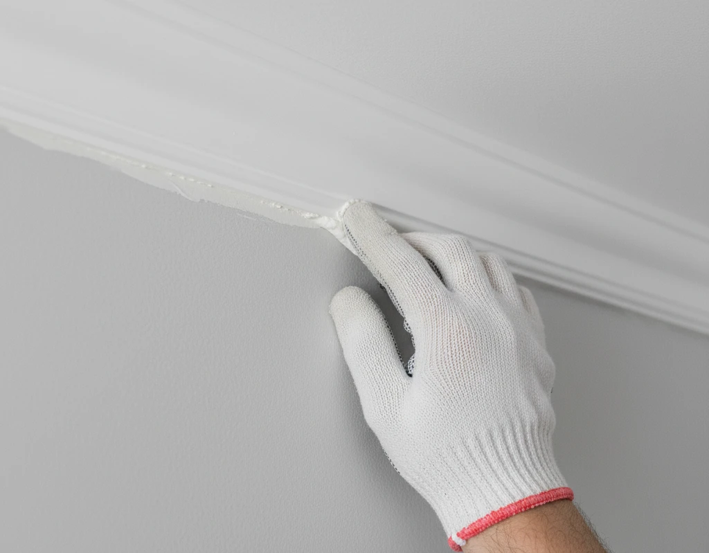 Maskowanie szczelin i łączeń pomiędzy listwami oraz między listwami a ścianą/sufitem